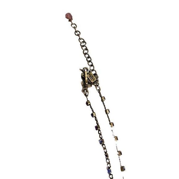 Vintage Mary Demarco handmade brass necklace with purple and pink stones - Picture 15 of 16